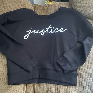 Black justice crewneck girls size 10